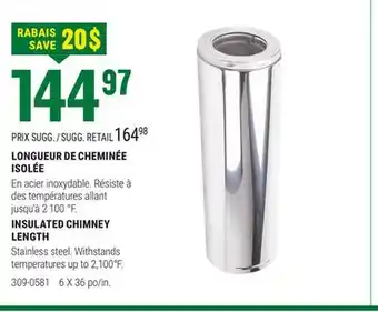 BMR LONGUEUR DE CHEMINÉE ISOLÉE offer