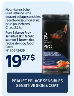 Walmart Pure Balance Pro+ Sensitive Skin & Coat Salmon & Brown Rice Recipe Dry Dog Food offer