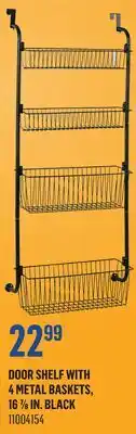 Canac Door Shelf With 4 Metal Baskets, 16 7/8 in. Black offer