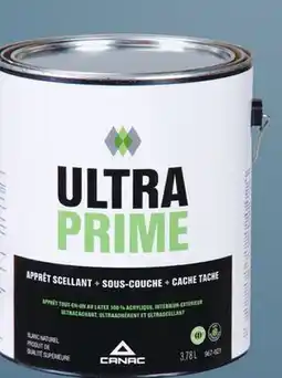 Canac UltraPrime 100% Acrylic Latex Primer-Sealer & Undercoat Interior and Exterior 3.7L offer