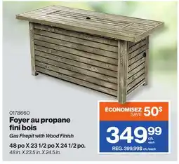 Patrick Morin Gas Firepit with Wood Finish offer