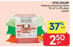 Rossy VIVA COLOR Makeup cleansing wipes Pk. of 3 x 25 wipes offer