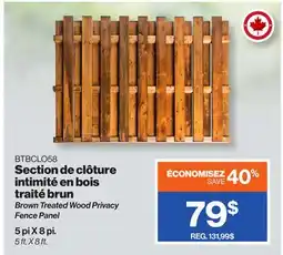 Patrick Morin Brown treated wood privacy fence panel 60 x 96 offer