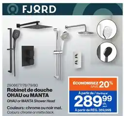 Patrick Morin OHAU or MANTA Shower Head offer