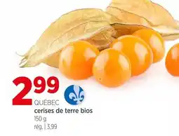 Avril QUÉBEC cerises de terre bios offer