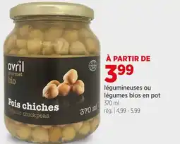 Avril Légumineuses ou légumes bios en pot offer