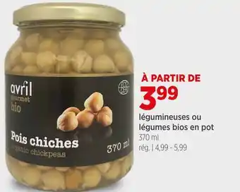 Avril Légumineuses ou légumes bios en pot offer