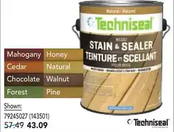 RONA 3.78-L CANS OF TECHNISEAL WOOD STAIN AND SEALER offer