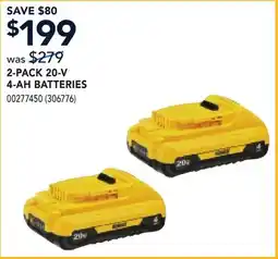 RONA 2-PACK 20-V 4-AH BATTERIES offer