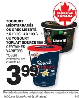L'Intermarché YOGOURT MÉDITERRANÉE OU GREC, 2 X 130G - 4 X 100 G - 500 G OU YOGOURT SOURCE, 650 G | YOGURT offer