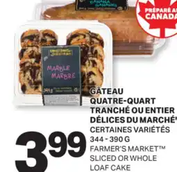 L'Intermarché GÂTEAU QUATRE-QUART TRANCHÉ OU ENTIER | SLICED OR WHOLE LOAF CAKE, 344 - 390 G offer