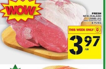 Food Basics Fresh new zealand lamb leg offer