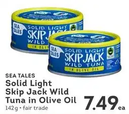 IGA Sea tales solid light skip jack wild tuna in olive oil offer