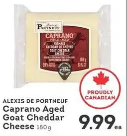 IGA Alexis de portneuf caprano aged goat cheddar cheese offer