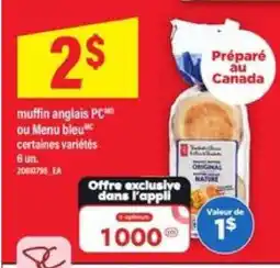 Maxi muffin anglais PC ou Menu bleu offer
