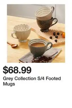 Wayfair Grey Collection S/4 Footed Mugs offer
