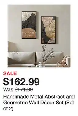 Wayfair Handmade Metal Abstract and Geometric Wall Décor Set (Set of 2) offer