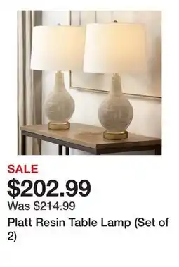 Wayfair Platt Resin Table Lamp (Set of 2) offer