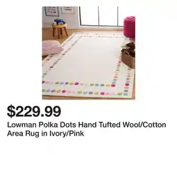 Wayfair Lowman Polka Dots Hand Tufted Wool/Cotton Area Rug in Ivory/Pink offer