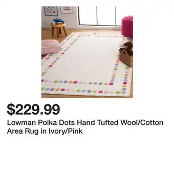 Wayfair Lowman Polka Dots Hand Tufted Wool/Cotton Area Rug in Ivory/Pink offer