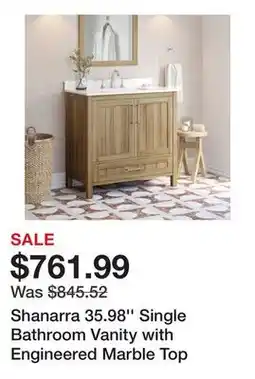 Wayfair Shanarra 35.98'' Single Bathroom Vanity with Engineered Marble Top offer