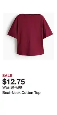 H&M Boat-Neck Cotton Top offer