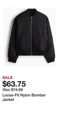 H&M Loose-Fit Nylon Bomber Jacket offer
