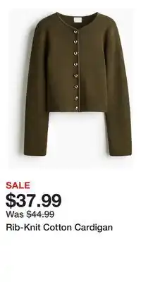 H&M Rib-Knit Cotton Cardigan offer