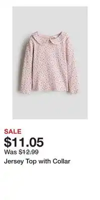 H&M Jersey Top with Collar offer