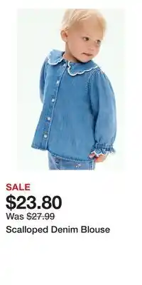 H&M Scalloped Denim Blouse offer