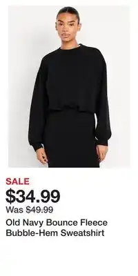 Old Navy Old Navy Bounce Fleece Bubble-Hem Sweatshirt offer
