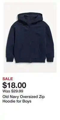 Old Navy Old Navy Oversized Zip Hoodie for Boys offer
