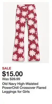 Old Navy Old Navy High-Waisted PowerChill Crossover Flared Leggings for Girls offer