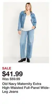 Old Navy Old Navy Maternity Extra High-Waisted Full-Panel Wide-Leg Jeans offer