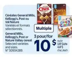 Walmart Céréales General Mills, Kellogg's, Post ou Val Nature offer