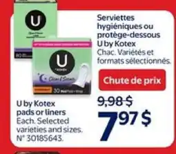 Walmart U by Kotex Pads or Liners offer