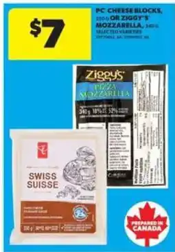 Real Canadian Superstore PC Cheese Blocks or Ziggy's Mozzarella offer