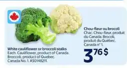Walmart White Cauliflower or Broccoli Stalks offer