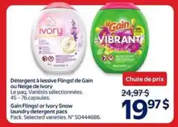 Walmart Gain Flings! or Ivory Snow Laundry Detergent Pacs offer