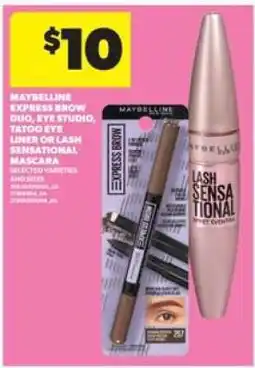 Real Canadian Superstore Maybelline Express Brow Duo, Eye Studio, Tattoo Eye Liner or Lash Sensational Mascara offer