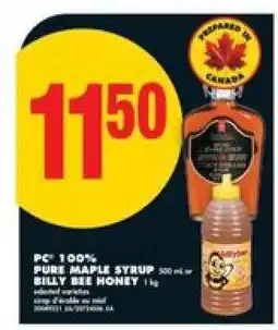 No Frills PC 100% Pure Maple Syrup or Billy Bee Honey offer