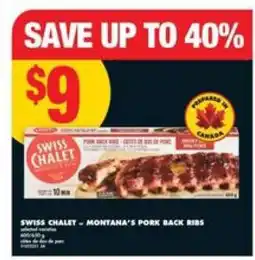 No Frills SWISS CHALET – MONTANA’S PORK BACK RIBS offer