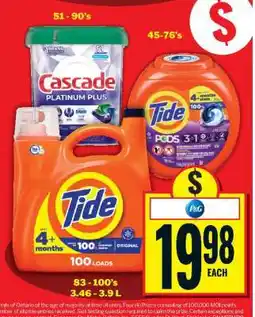 Food Basics Cascade Platinum Plus & Tide Products offer