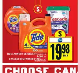 Food Basics Tide Laundry Detergent, Pods, Cascade Dishwasher Tabs offer