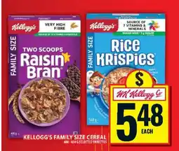 Food Basics KELLOGG’S FAMILY SIZE CEREAL offer