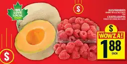 Food Basics Raspberries and Cantaloupes offer