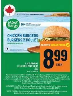 Food Basics Life Smart Chicken Burgers offer