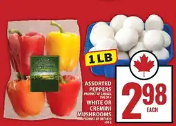 Food Basics Assorted Peppers or White/Cremini Mushrooms offer