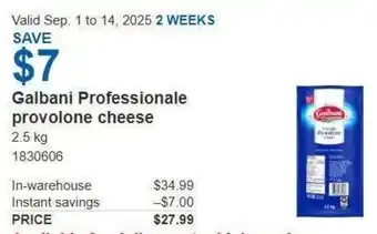 Costco Galbani Professionale provolone cheese offer