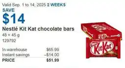 Costco Nestlé Kit Kat chocolate bars offer